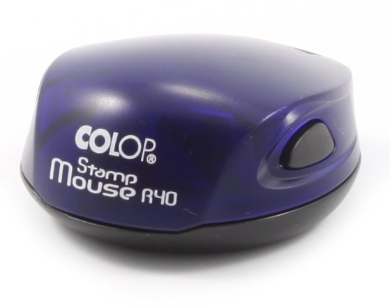Полуавтоматическая оснастка Colop Stamp Mouse R40 для клише печати ø40 мм, корпус цвета индиго Полуавтоматическая оснастка Colop Stamp Mouse R40 для клише печати ø40 мм, корпус цвета индиго