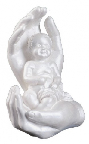 Фигура гипсовая «Ангел на ручках сидит», 10*6*4 см, перламутр