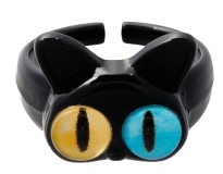 Кольцо «Монстрик-кот», цвет чёрный