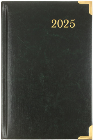 Ежедневник датированный на 2025 год Brauberg Senator, 140*215 мм, 168 л., зеленый