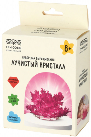 Набор для опытов «Выращивание кристаллов. Три совы» , «Лучистый», малиновый