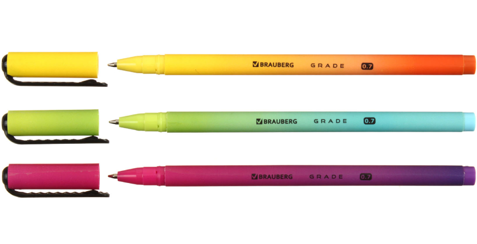 Ручка шариковая Brauberg Soft Touch Stick Gradient Neon, корпус ассорти, стержень синий Ручка шариковая Brauberg Soft Touch Stick Gradient Neon, корпус ассорти, стержень синий