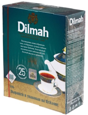 Чай Dilmah, 150 г, 100 пакетиков, чай черный Чай Dilmah, 150 г, 100 пакетиков, чай черный