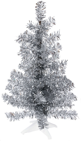Ель декоративная «Настольная», высота 30 см, без украшений, серебристая