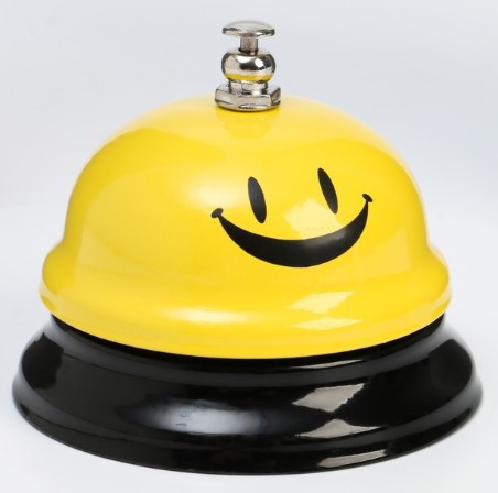 Звонок настольный Sima-Land 6×7,5 см, «Смайл», желтый