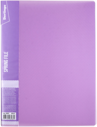 Папка-скоросшиватель пластиковая с пружиной Berlingo Diamond, толщина пластика 0,7 мм, прозрачно-фиолетовая Папка-скоросшиватель пластиковая с пружиной Berlingo Diamond, толщина пластика 0,7 мм, прозрачно-фиолетовая