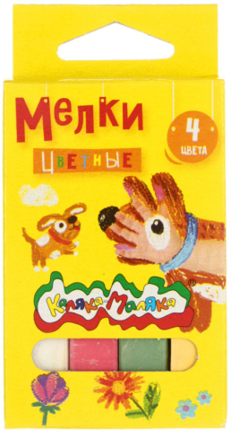 Мелки школьные «Каляка-Маляка», 4 шт., 4 цвета