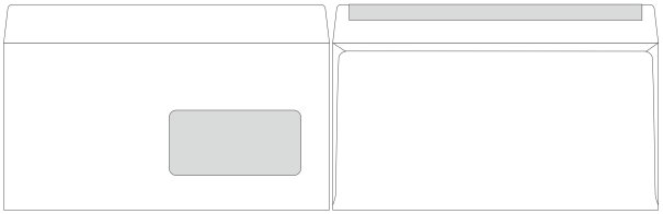 Конверт почтовый 110×220 мм (DL) силикон, окно