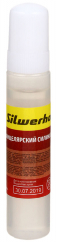 Клей канцелярский силикатный Silwerhof, 30 г (30 мл) Клей канцелярский силикатный Silwerhof, 30 г (30 мл)