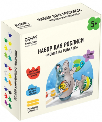 Набор для росписи «Три Совы», «Кошка на рыбалке», 5+