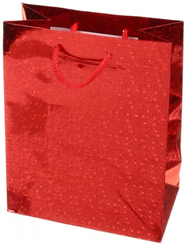 Пакет подарочный голографический ArtSpace, 18*23*10 см, красный