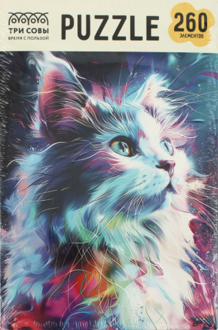 Пазлы «Три совы» 47×33 см, 260 элементов, «Неоновый кот»