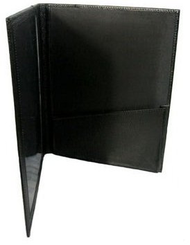 Папка деловая из натуральной кожи «Кинг» 2040, 320*245 мм, рифленая черная