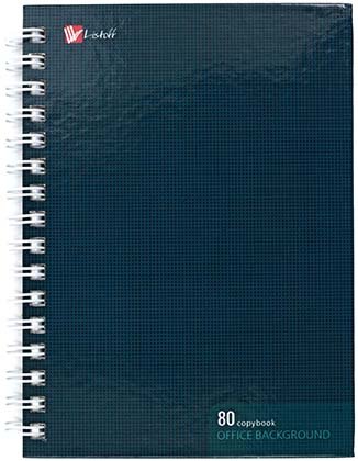 Книжка записная на гребне «Офисный стиль», 105*145 мм, 80 л., клетка, «Синий»