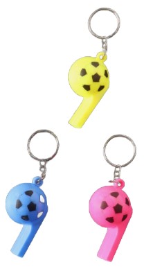 Свисток пластиковый на кольце «Мяч», «Футбольный мяч-свисток», ассорти