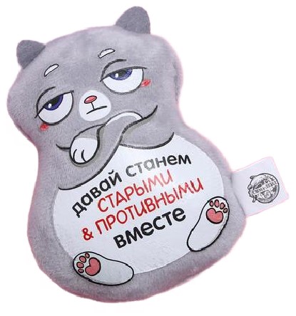 Игрушка-магнит мягкая «Давай станем старыми и противными вместе», 7*10 см Игрушка-магнит мягкая «Давай станем старыми и противными вместе», 7*10 см