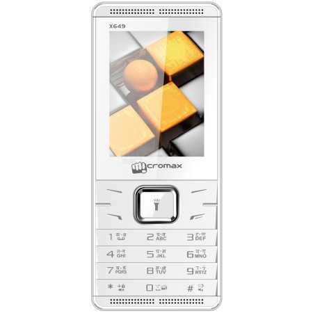 Телефон мобильный Micromax X649, White, корпус белого цвета