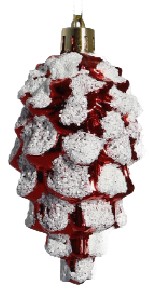 Набор елочных игрушек «Шишки ассорти», 6 шт., 9,5*4,5 см, красный с белым