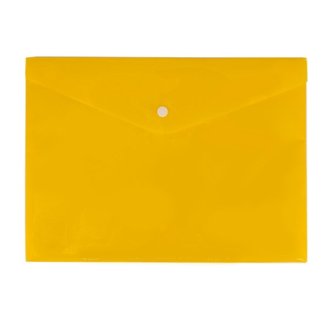 Папка-конверт пластиковая на кнопке Workmate А4 толщина пластика 0,12 мм, желтая Папка-конверт пластиковая на кнопке Workmate А4 толщина пластика 0,12 мм, желтая
