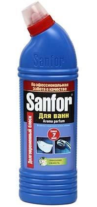 Средство для чистки Sanfor, 750 мл, «Лимонная свежесть. Для ванн»