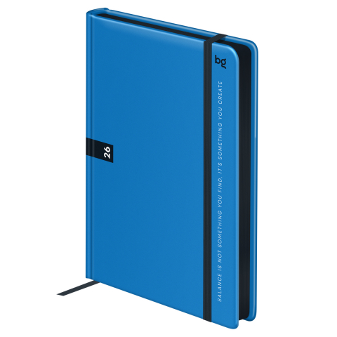 Ежедневник датированный на 2026 год BG Monochrome (А5) 145×210 мм, 176 л., Ocean, синий