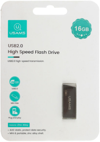 Флеш-накопитель Usams, 16 Gb, корпус серый Флеш-накопитель Usams, 16 Gb, корпус серый