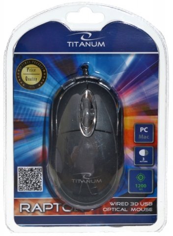 Мышь компьютерная Titanum Raptor TM102K, USB, проводная, черная