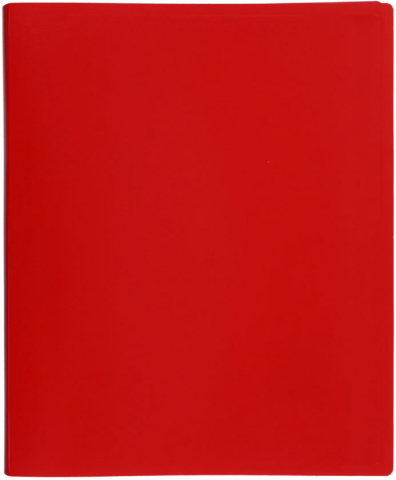 Папка пластиковая на 2-х кольцах Buro, толщина пластика 0,4 мм, красная