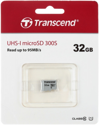 Карта памяти Transcend UHS-I micro SD 300S, класс 10 U1, 32Gb