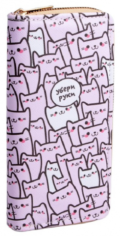 Кошелек детский на молнии, 19*9,5*2 см, «Котики» Кошелек детский на молнии, 19*9,5*2 см, «Котики»
