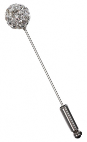 Брошь-булавка «Шамбала. Классика», длина 5,5 см, цвет белый с серебристым