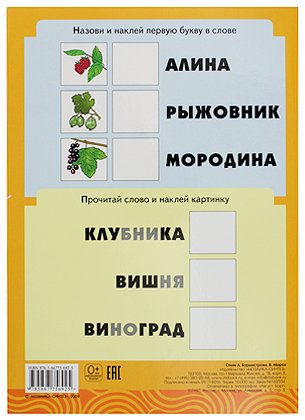 Книжка-раскраска с наклейками «Мозаика Синтез», 170*240 мм, 4 л., «Ягоды»