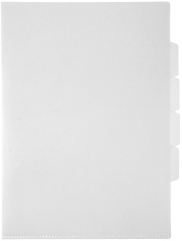 Папка-уголок пластиковая с 3 отделениями «Бюрократ» А4+, толщина пластика 0,15 мм, прозрачная Папка-уголок пластиковая с 3 отделениями «Бюрократ» А4+, толщина пластика 0,15 мм, прозрачная