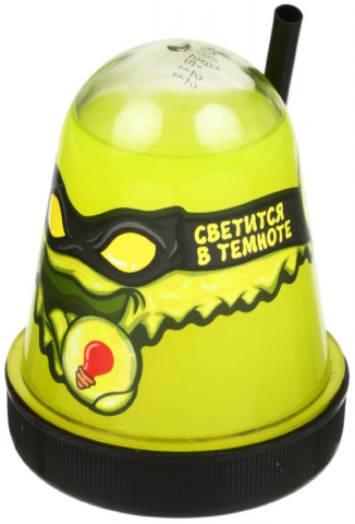 Слайм Slime Ninja, желтый, светится в темноте, 130 г.
