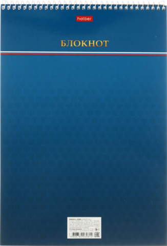 Блокнот на спирали Hatber, 197*297 мм, 80 л., клетка