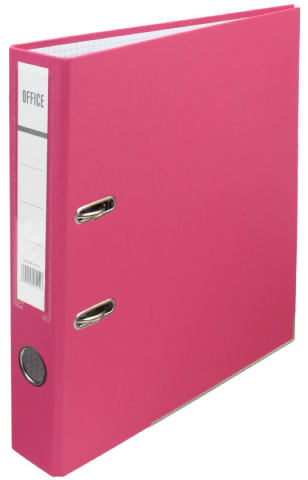 Папка-регистратор Moya Office с односторонним ПВХ-покрытием, корешок 50 мм, розовый