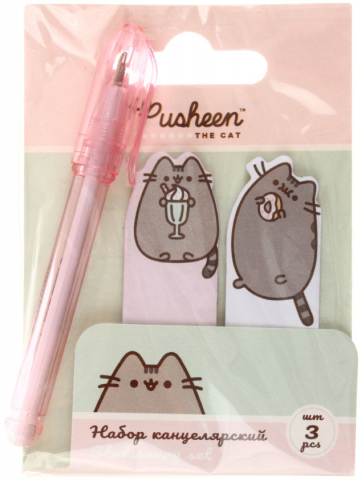 Набор канцелярский детский Pusheen, 10*7*1 см, 3 предмета Набор канцелярский детский Pusheen, 10*7*1 см, 3 предмета