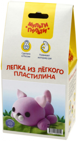 Набор для лепки из легкого пластилина «Мульти-Пульти», «Котенок» (5 цветов)