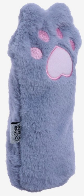 Пенал мягкий меховой «Кошачья лапка», 125*230 мм, серый Пенал мягкий меховой «Кошачья лапка», 125*230 мм, серый