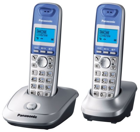 Телефон KX-TG2512RU Panasonic беспроводной 2 трубки: серебристый