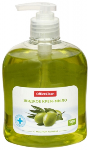 Мыло-крем жидкое OfficeClean (с дозатором), 500 мл, «Нежное», с маслом оливы