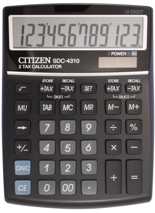 Калькулятор 12-разрядный Citizen SDC-4310, черный