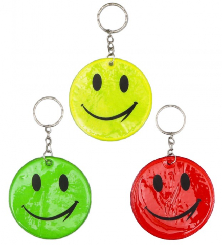 Брелок пластиковый светоотражающий Sima-Land 5,5×5 см, «Смайлик», ассорти