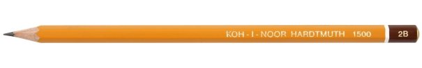 Карандаш чернографитный Koh-I-Noor 1500 твердость грифеля 2М, корпус желтый, с декоративным наконечником Карандаш чернографитный Koh-I-Noor 1500 твердость грифеля 2М, корпус желтый, с декоративным наконечником