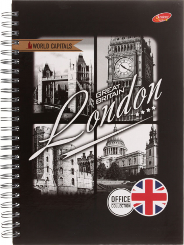 Тетрадь общая А5, 80 л. на гребне «Полиграф Принт», 148*210 мм, клетка, «Лондон»