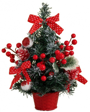 Елка декоративная настольная «Праздничная. Бантик в горох» 15×29 см Елка декоративная настольная «Праздничная. Бантик в горох» 15×29 см