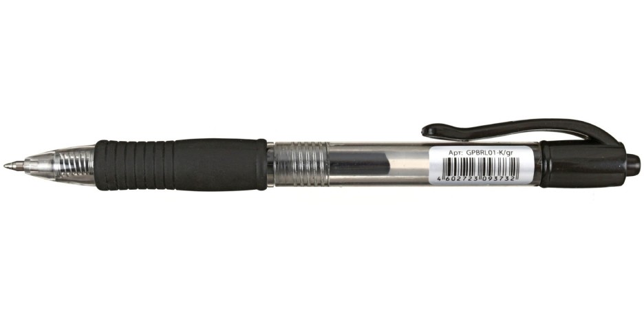 Ручка гелевая автоматическая Lite корпус прозрачный, стержень черный