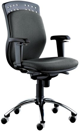 Кресло офисное Reflex для персонала, хром, обивка - ткань цвета «антрацит» Кресло офисное Reflex для персонала, хром, обивка - ткань цвета «антрацит»