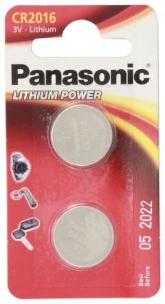 Батарейка литиевая дисковая Panasonic Lithium Power, CR2016, 3V, в упаковке 2 шт. (цена за 1 шт.)