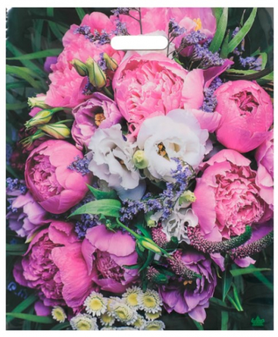 Пакет подарочный полиэтиленовый Sima-Land 38×45 см, 60 мкм, «Пионы»